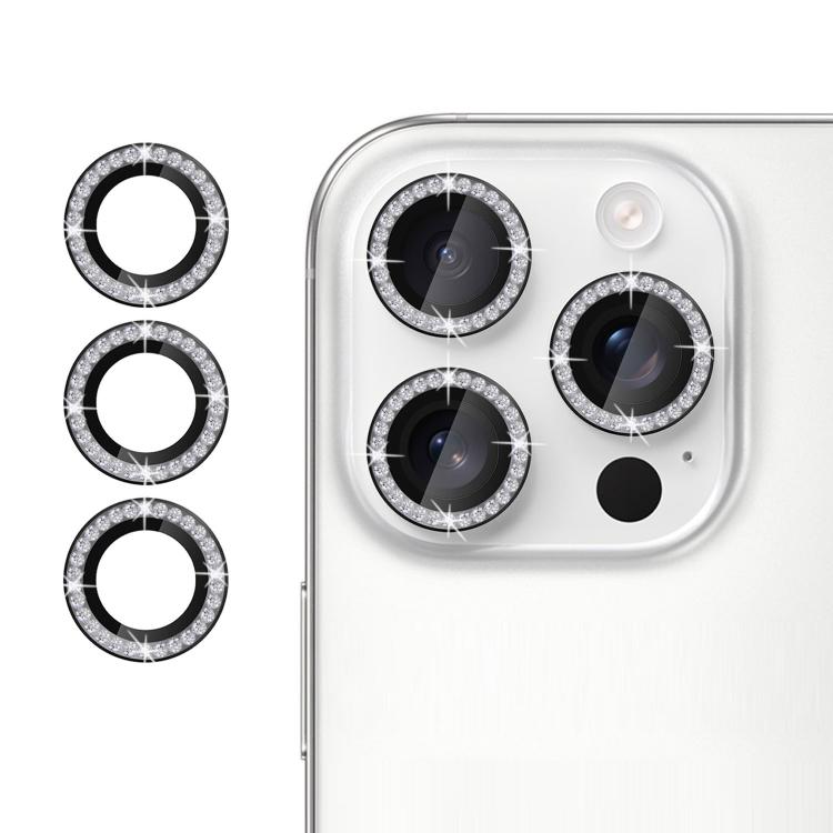For iPhone 13 Pro Kalebol Individual Camera Lens Diamond Ring Protector(Black)