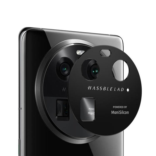 Pour OPPO Find X6 Kalebol Anneau de Protection d'Objectif Creux en Métal Noir