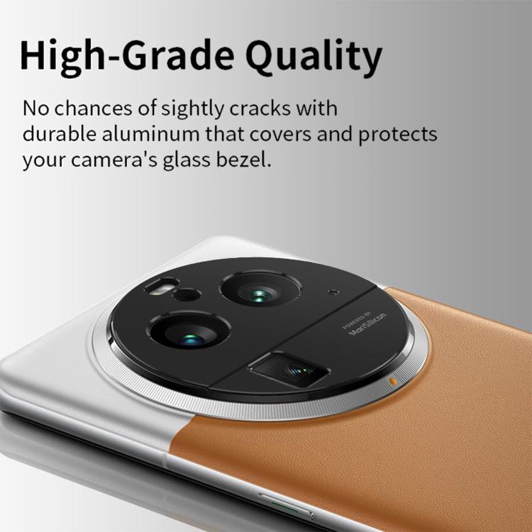 For OPPO Find X6 Pro Kalebol Black Metal Hollow Lens Protection Ring