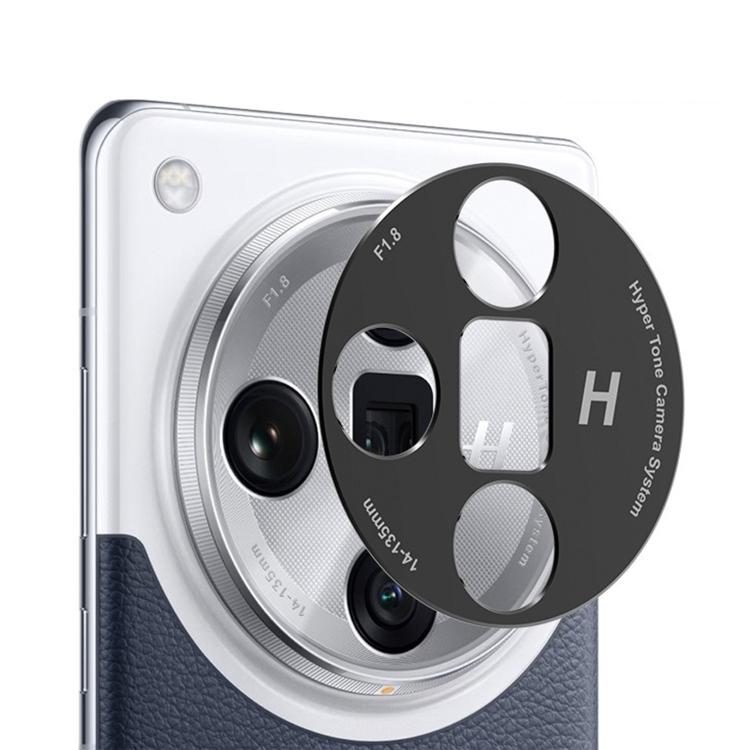 Pour Anneau de protection d'objectif creux en métal noir Kalebol pour OPPO Find X7 Ultra