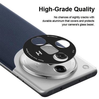 Pour Anneau de protection d'objectif creux en métal noir Kalebol pour OPPO Find X7 Ultra