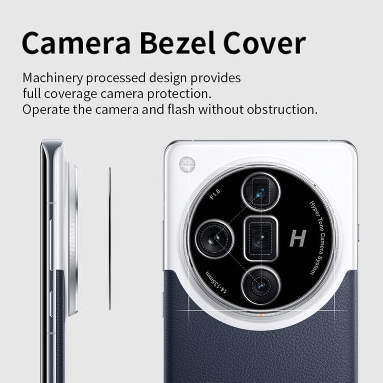 Pour Anneau de protection d'objectif creux en métal noir Kalebol pour OPPO Find X7 Ultra