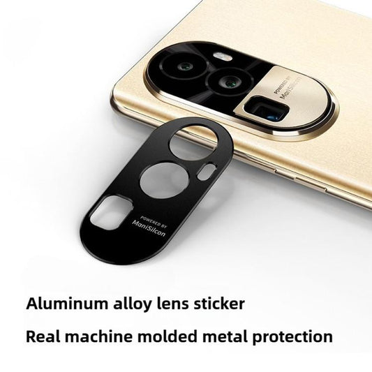 For OPPO Reno10 /10 Pro Kalebol Black Metal Hollow Lens Protection Ring