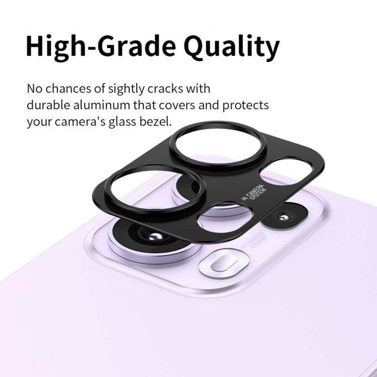 For OPPO Reno13 Pro 5G Kalebol Black Metal Hollow Lens Protection Ring
