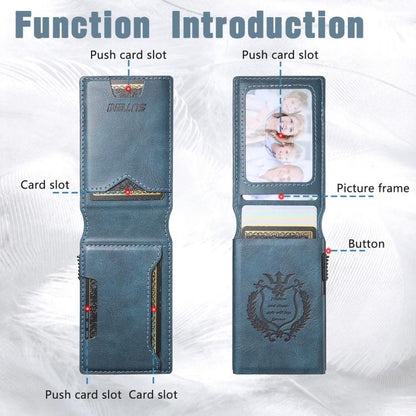 The Suteni oil wax pattern button automatically pops out the veneered printed card box(Blue)