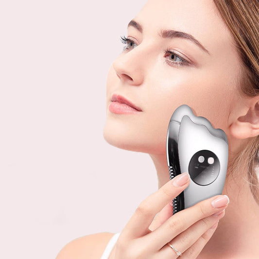 K-SKIN KD817 Facial Scratch Pad Dredge Meridian Soothing Fatigue Scraping Plate Electric Massager Soothing Stress USB Charging(White)