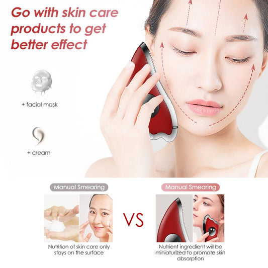 K-SKIN KD817 Facial Scratch Pad Dredge Meridian Soothing Fatigue Scraping Plate Electric Massager Soothing Stress USB Charging(White)