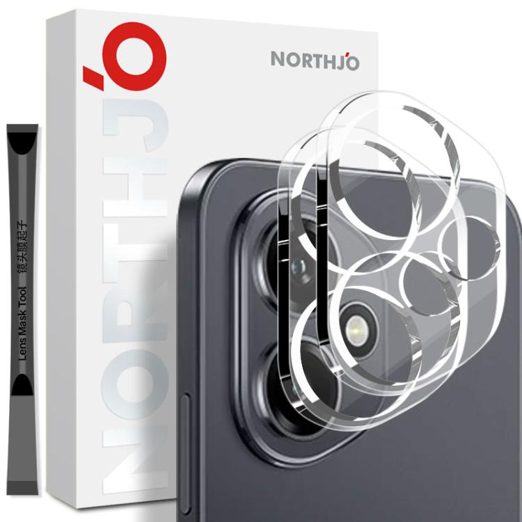 Pour Honor 400 Global 156.5mm 2pcs NORTHJO Protection d'objectif d'appareil photo Film en verre trempé 3D HD (Transparent)