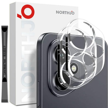 Pour Honor 400 Global 156.5mm 2pcs NORTHJO Protection d'objectif d'appareil photo Film en verre trempé 3D HD (Transparent)