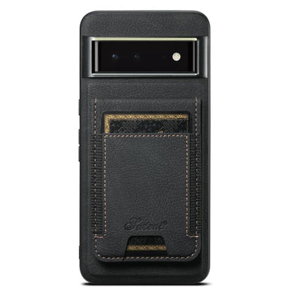 For Google Pixel 6 Suteni H17 Litchi Texture Leather Magnetic Detachable Wallet Phone Case(Black)