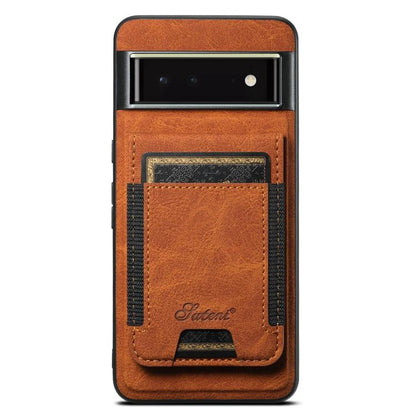 For Google Pixel 6 Suteni H17 Litchi Texture Leather Magnetic Detachable Wallet Phone Case(Khaki)