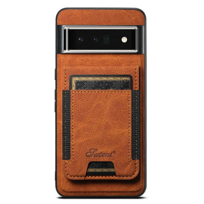 For Google Pixel 6 Pro Suteni H17 Litchi Texture Leather Magnetic Detachable Wallet Phone Case(Khaki)