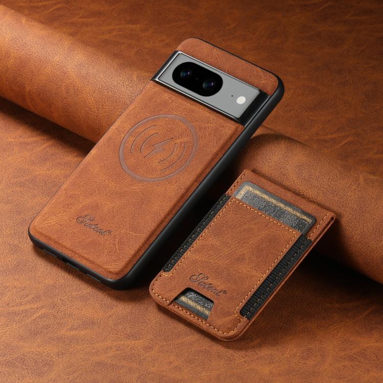 For Google Pixel 7 Pro Suteni H17 Litchi Texture Leather Magnetic Detachable Wallet Phone Case(Khaki)