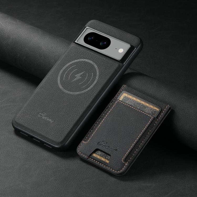 For Google Pixel 7a Suteni H17 Litchi Texture Leather Magnetic Detachable Wallet Phone Case(Black)