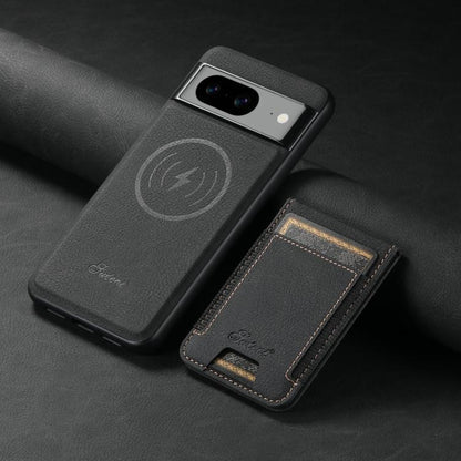 For Google Pixel 7a Suteni H17 Litchi Texture Leather Magnetic Detachable Wallet Phone Case(Black)