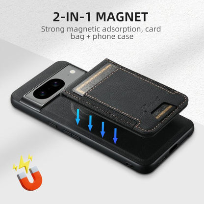For Google Pixel 7a Suteni H17 Litchi Texture Leather Magnetic Detachable Wallet Phone Case(Black)