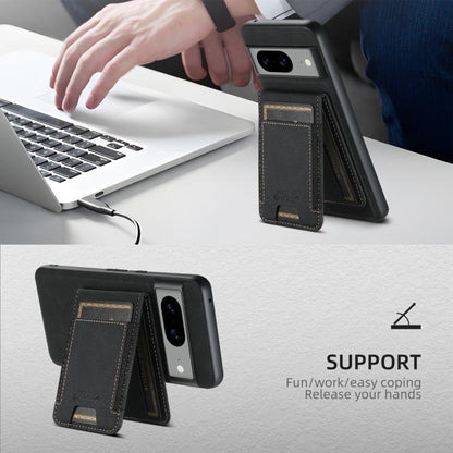 For Google Pixel 7a Suteni H17 Litchi Texture Leather Magnetic Detachable Wallet Phone Case(Black)