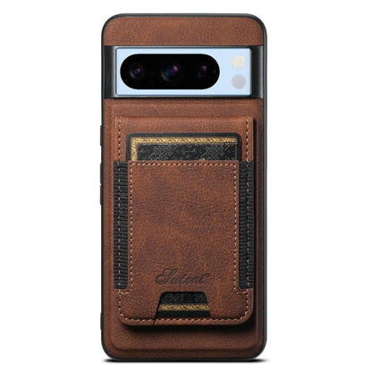 For Google Pixel 8 Pro Suteni H17 Litchi Texture Leather Magnetic Detachable Wallet Phone Case(Brown)