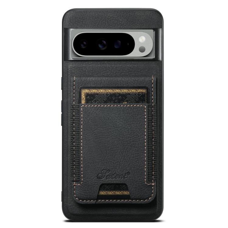For Google Pixel 9 Suteni H17 Litchi Texture Leather Magnetic Detachable Wallet Phone Case(Black)