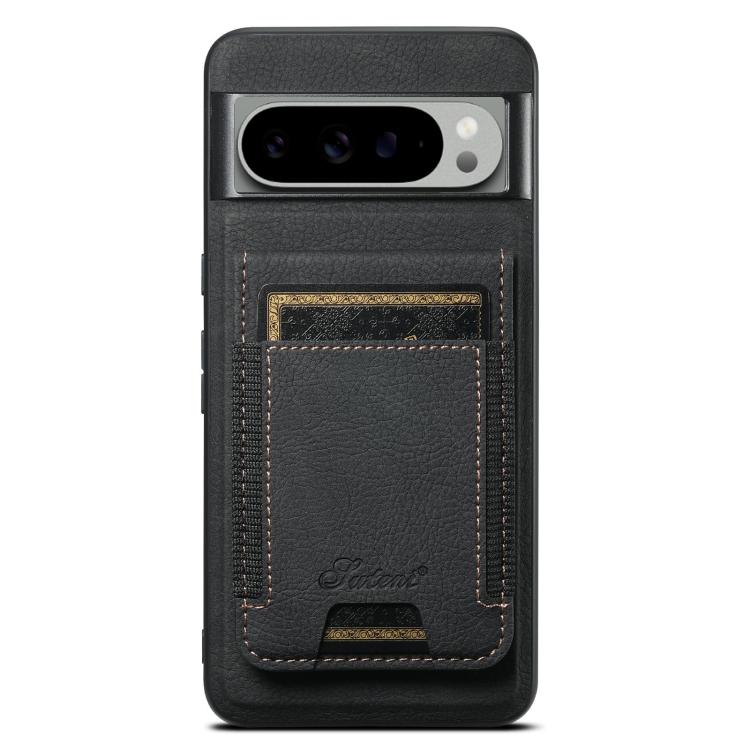 For Google Pixel 9 Pro Suteni H17 Litchi Texture Leather Magnetic Detachable Wallet Phone Case(Black)