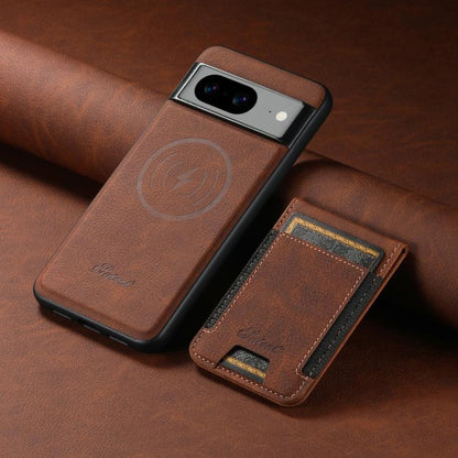 For Google Pixel 10 Suteni H17 Litchi Texture Leather Magnetic Detachable Wallet Phone Case(Brown)