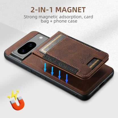 For Google Pixel 10 Suteni H17 Litchi Texture Leather Magnetic Detachable Wallet Phone Case(Brown)