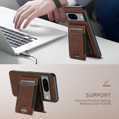 For Google Pixel 10 Suteni H17 Litchi Texture Leather Magnetic Detachable Wallet Phone Case(Brown)