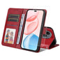 Pour Honor 400 Pro Global Coque de téléphone en cuir texturé veau ENKAY Card Wallet avec film hydrogel souple à couverture complète (rouge)