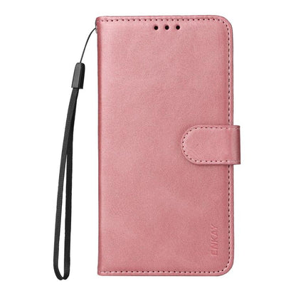 For Huawei nova 14 Ultra ENKAY Card Wallet Calf Texture Leather Phone Case with Full Glue Coverage Soft Hydrogel Film(Pink)