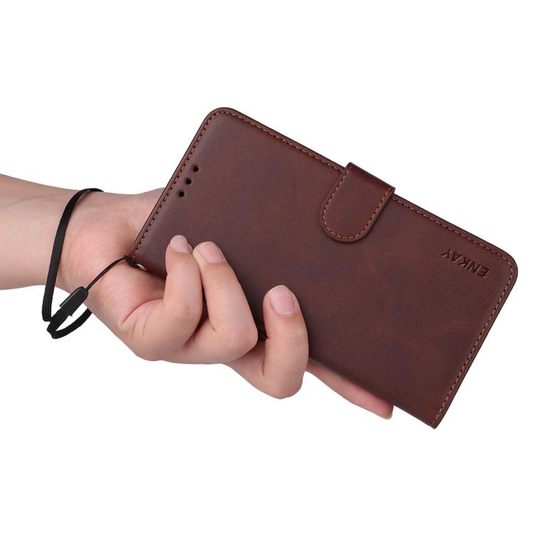 For Huawei nova 14 Ultra ENKAY Card Wallet Calf Texture Leather Phone Case with Full Glue Coverage Soft Hydrogel Film(Pink)