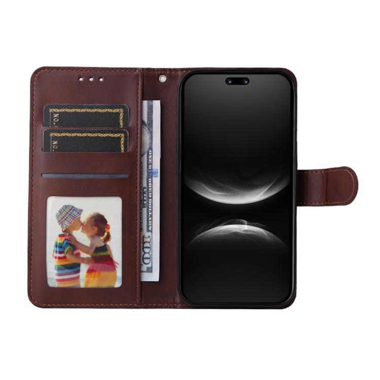 Pour Huawei nova 14 Ultra ENKAY Étui de téléphone en cuir grainé avec porte-cartes et film souple en hydrogel à couverture complète (bleu)