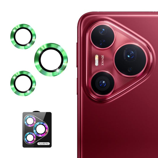 For Huawei Pura 80 Pro / Pro+ / Ultra ENKAY 9H Rear Lens Aluminium Alloy Tempered Glass Film(Green)