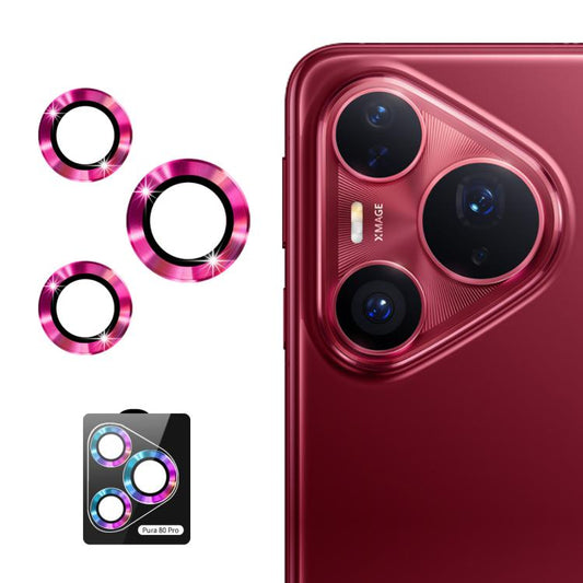 For Huawei Pura 80 Pro / Pro+ / Ultra ENKAY 9H Rear Lens Aluminium Alloy Tempered Glass Film(Rose)