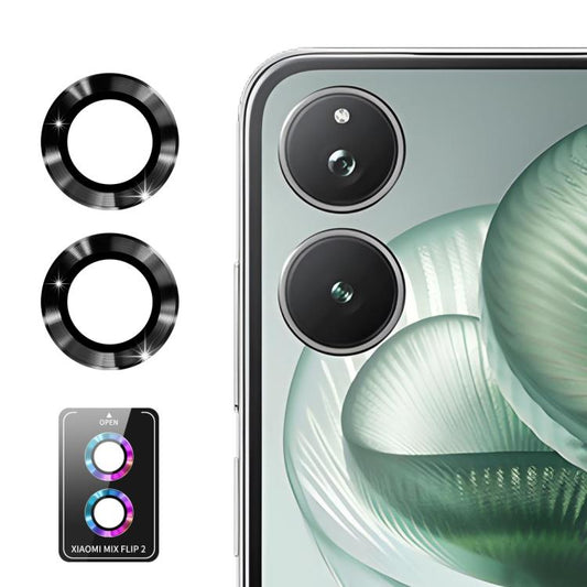 For Xiaomi Mix Flip 2 ENKAY Hat-Prince 9H Rear Camera Lens Aluminium Alloy Tempered Glass Film(Black)
