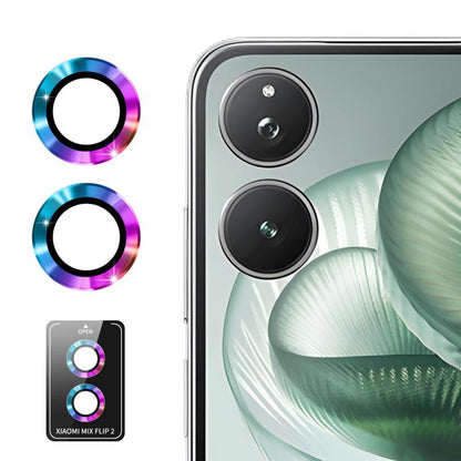 For Xiaomi Mix Flip 2 ENKAY Hat-Prince 9H Rear Camera Lens Aluminium Alloy Tempered Glass Film(Colorful)