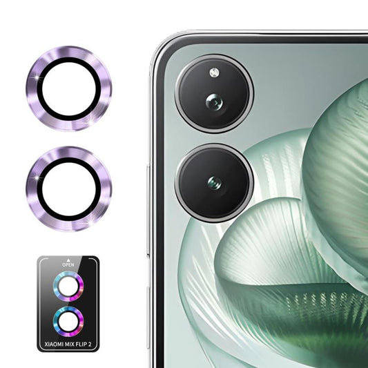 For Xiaomi Mix Flip 2 ENKAY Hat-Prince 9H Rear Camera Lens Aluminium Alloy Tempered Glass Film(Light Purple)