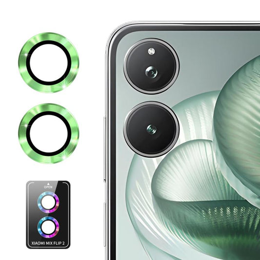 For Xiaomi Mix Flip 2 ENKAY Hat-Prince 9H Rear Camera Lens Aluminium Alloy Tempered Glass Film(Light Green)