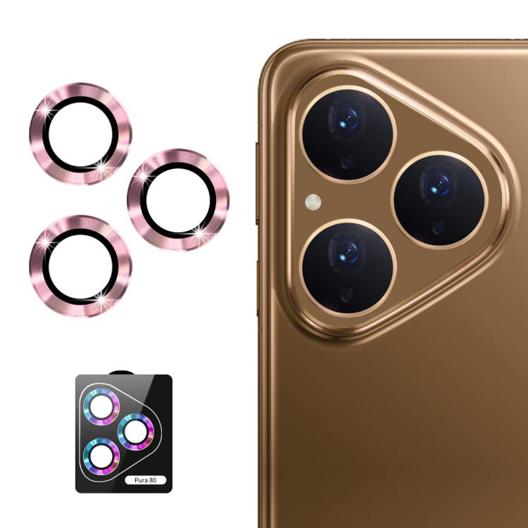 For Huawei Pura 80 5G ENKAY 9H Rear Lens Aluminium Alloy Tempered Glass Film(Pink)