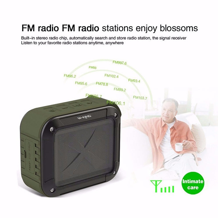 Haut-parleur de vélo Bluetooth étanche sans fil mini W-KING S7 avec TF/FM/AUX/NFC (noir)