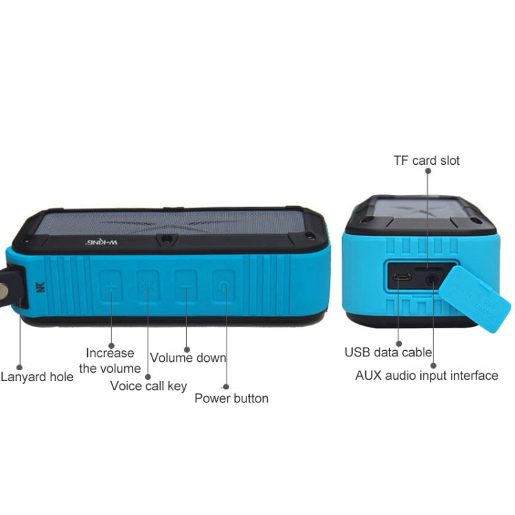 W-KING S20 Enceintes Haut-parleur Bluetooth étanche IPX6 Haut-parleur Bluetooth portable NFC pour l'extérieur / la douche / le vélo Radio FM (noir)