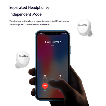 OneDer W12 Wireless Earphone with Waterproof IPX5 HD Stereo Sound TWS Bluetooth Earphone(Orange)