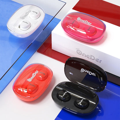OneDer W12 Wireless Earphone with Waterproof IPX5 HD Stereo Sound TWS Bluetooth Earphone(Orange)
