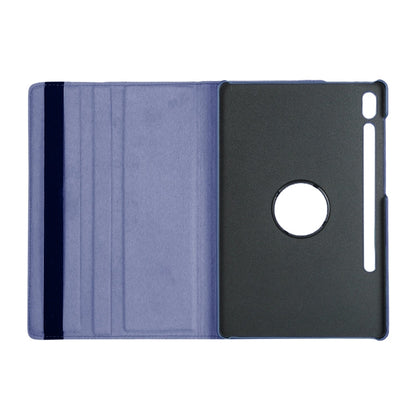 ENKAY 360 Degree Rotation Lichi Texture Leather Case with Holder for Samsung Galaxy Tab S6 10.5 T860 / T865(Dark Blue)