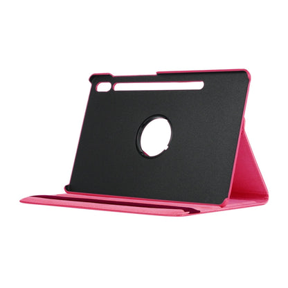 Étui en cuir texturé Lichi à rotation à 360 degrés ENKAY avec support pour Samsung Galaxy Tab S6 10.5 T860 / T865 (Rose Rouge)