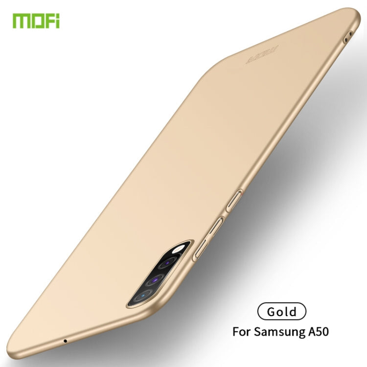 Pour Galaxy A50 MOFI Coque rigide ultra-mince en PC givré (or)