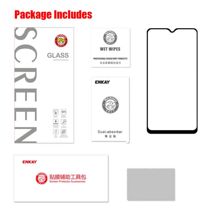 For Galaxy A20s ENKAY Hat-prince Full Glue 0.26mm 9H 2.5D Tempered Glass Full Coverage Film