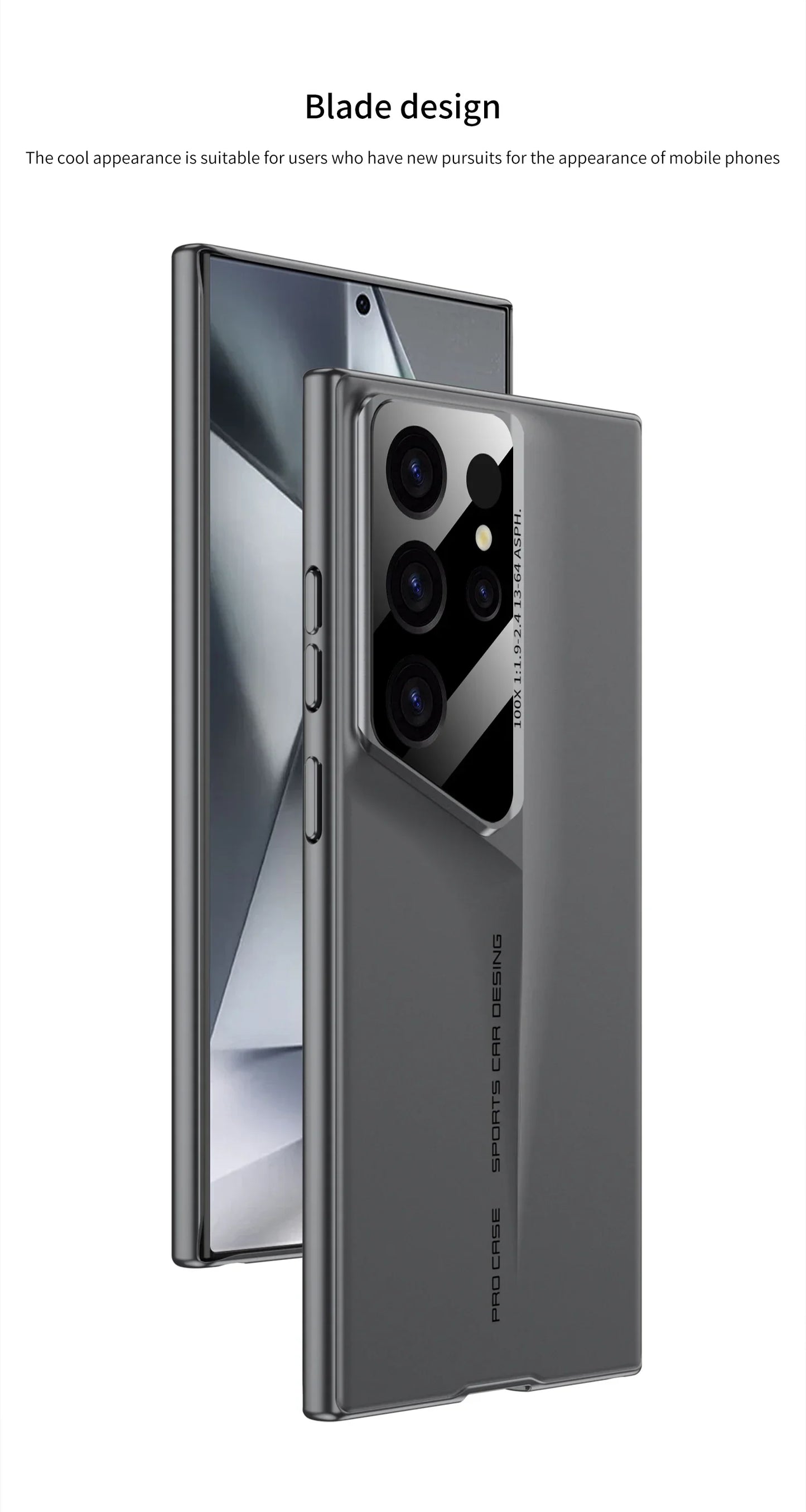 Ultrathin Blade Mecha Hard PC Matte Phone Case For Samsung Galaxy S24 S23 S22 Ultra Lens Protection Frosted Shockproof Cover