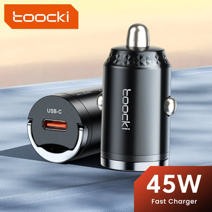 Toocki 45W USB C Car Charger for Samsung S23 S22 S21 Xiaomi Huawei QC PD Fast Charging Car Phone Charger for iPhone 15 14 13 12