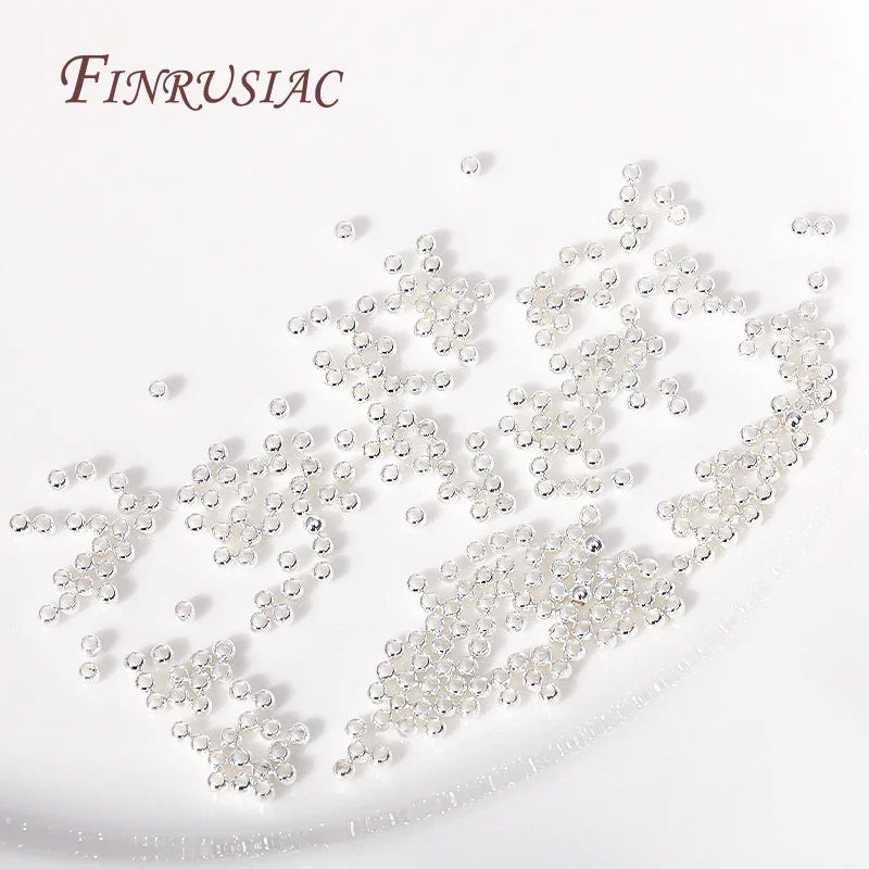 18K Gold Plated Separators For Bead,Spacers Beads For Jewelry Making,Brass Metal Round Beads,DIY Bracelets/Necklace Accessories