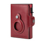 Anti-scan Magnet Credit Card Holder Wallet Genuine Leather Automatic Pop Out Aluminum Smart Wallets Luxury AirTag Purse Set